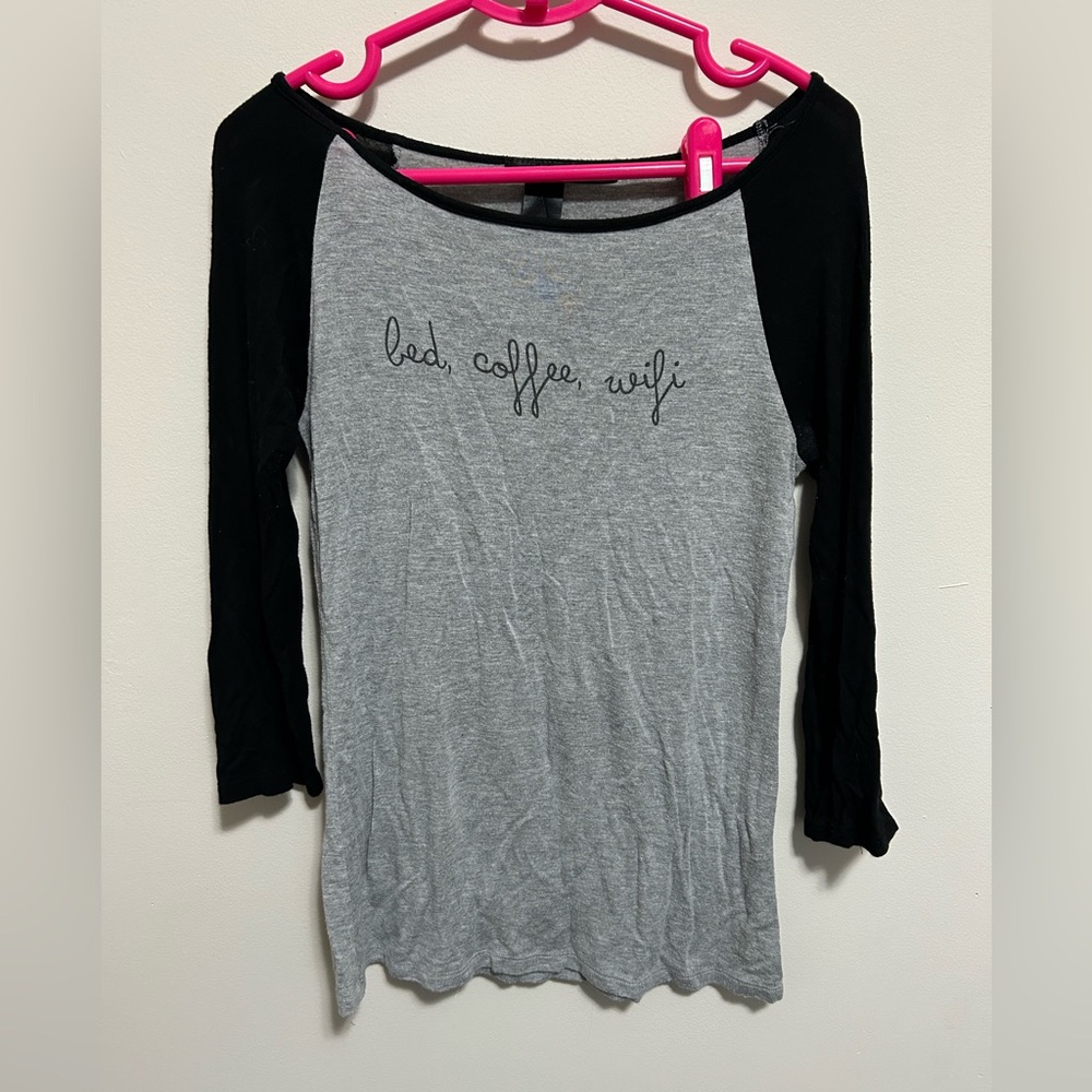 Womens “bed, coffee, wifi” shirt size small